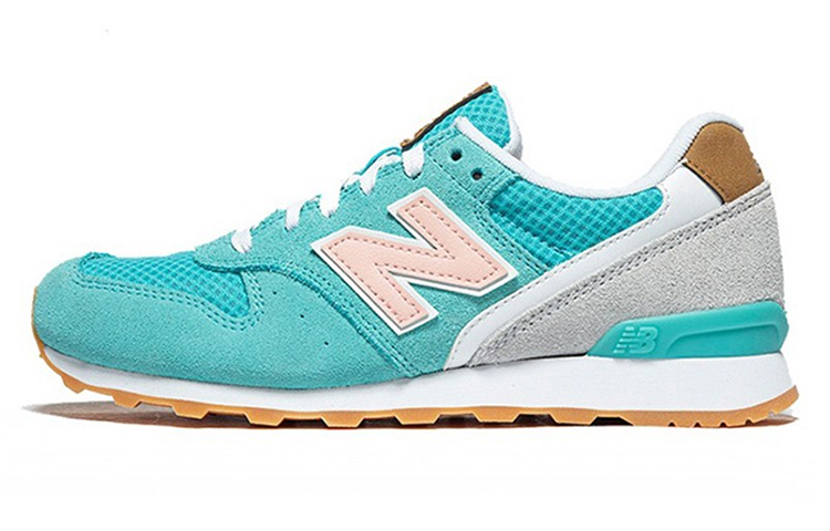 New Balance NB 996 comfortable leather wear-resistant and breathable low-top running shoes women's blue pink