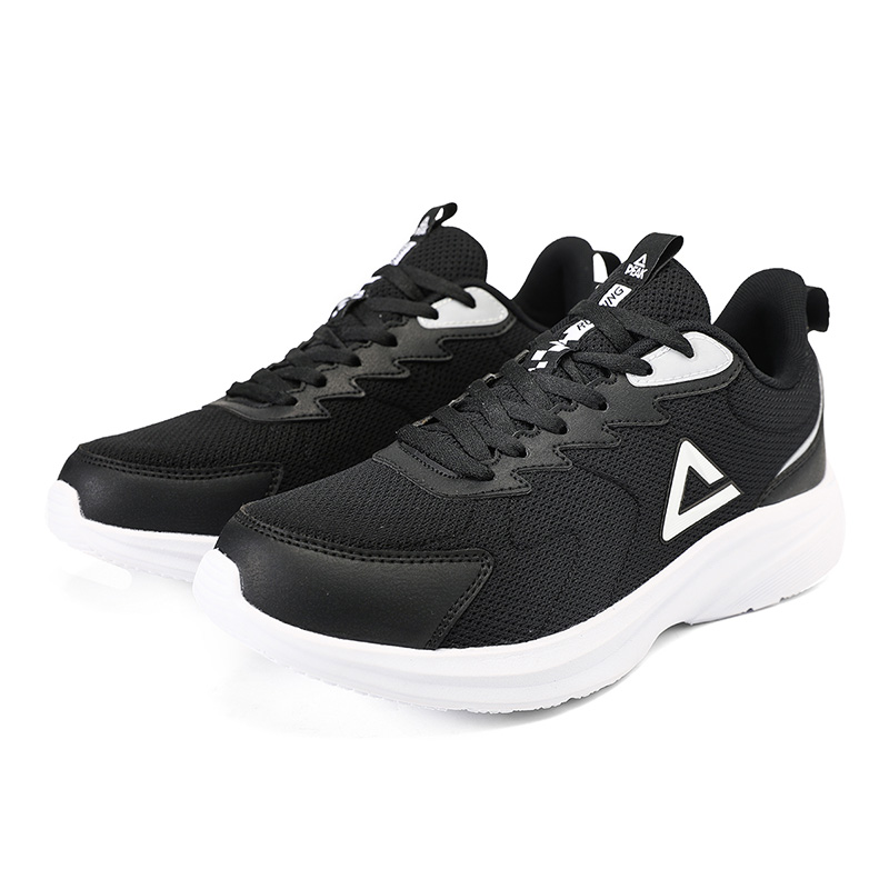 PEAK Fabric Slip Resistant, Abrasion Resistant, Breathable, Lightweight Low top Running Shoes Men’s Black White