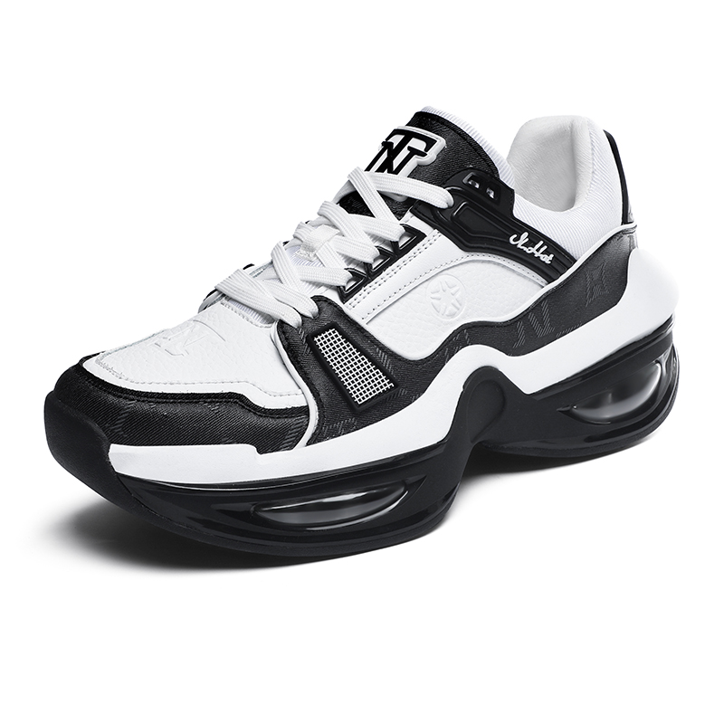 N·HOT Leather Cushioning Slip Resistant Low top EVA Air Cushion Casual Running Shoes Men’s