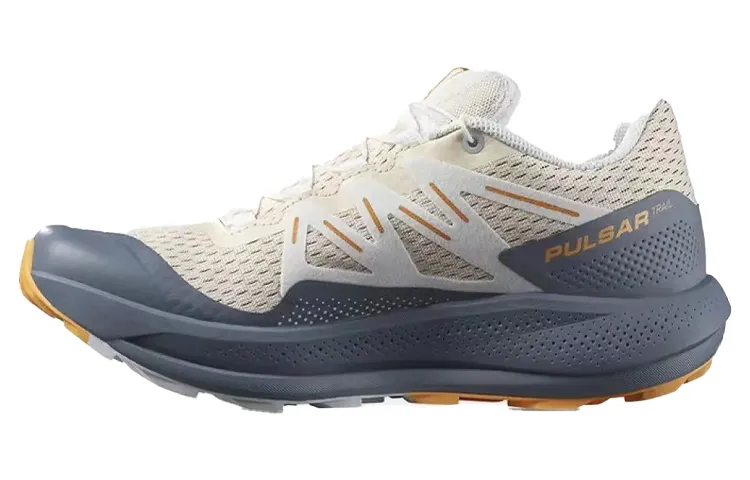 SALOMON Pulsar Trail Fabric Breathable Balance Lightweight Low top Running Shoes Women's Light Peach