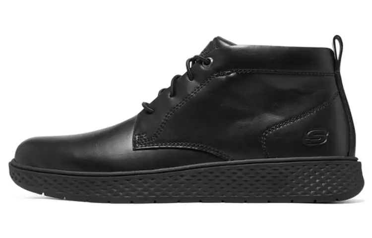 Skechers BURKETT Leather Comfortable Men's Casual Shoes Men's Black