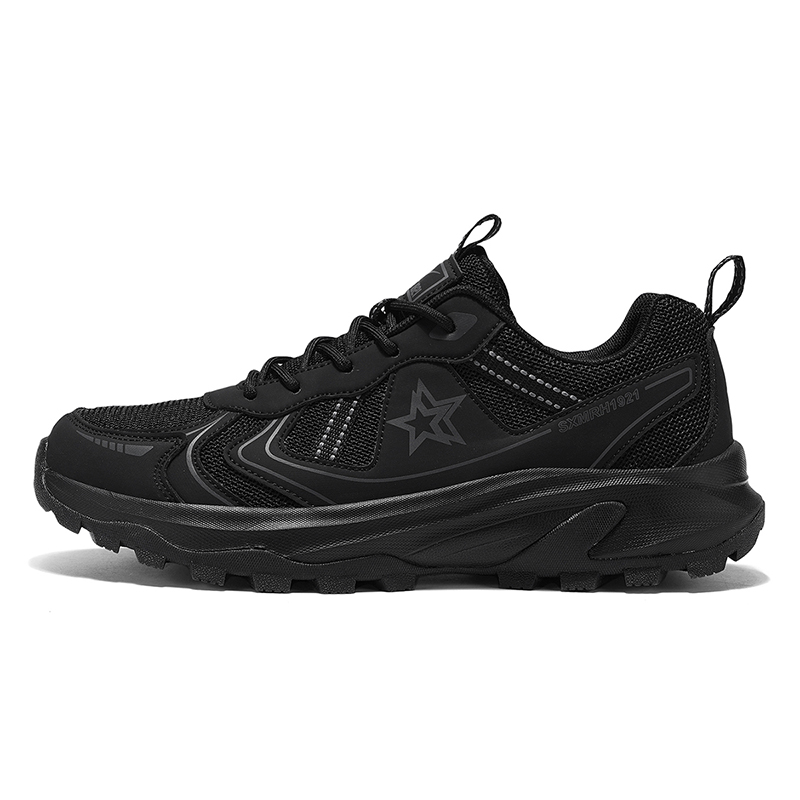 Binary Cushioning Rebound Lightweight Breathable Slip Resistant Low top Outdoor Shoes Men’s Black