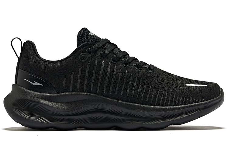 Erke Cushioning Abrasion Resistant Breathable Low top Running Shoes Women’s Jet Black Carbon Gray