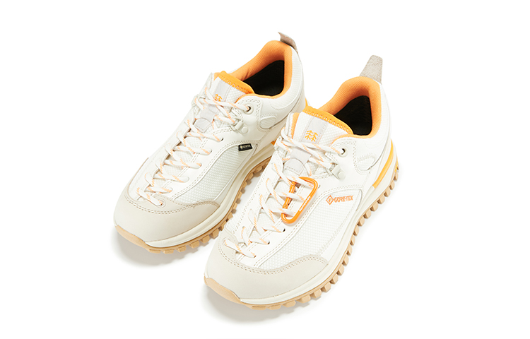 KOLON SPORT CAMPING Camp Leather Lace Up Slip Resistant Abrasion Resistant Low top Outdoor Shoes Unisex White Orange