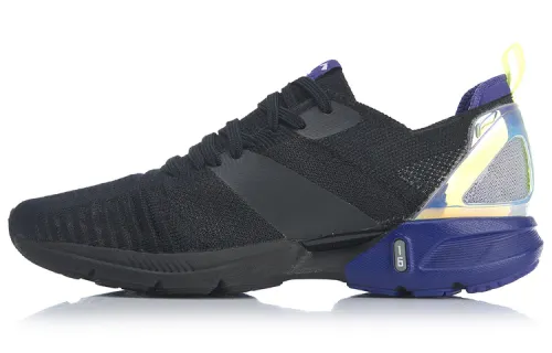 Li Ning Super Light 16 Breathable Low top Running Shoes Women's Black Blue