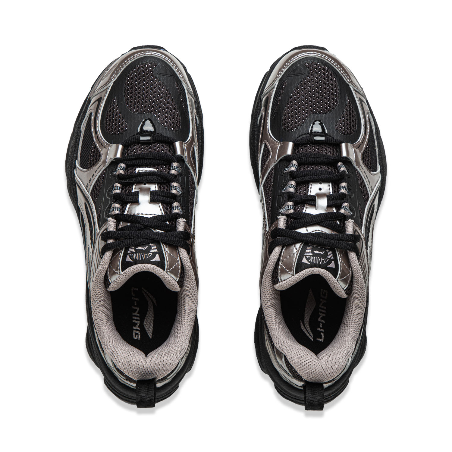 Li Ning Fuyao Boom Cushioning Slip Resistant Abrasion Resistant Rebound Low top Running Shoes Women’s Silver Black
