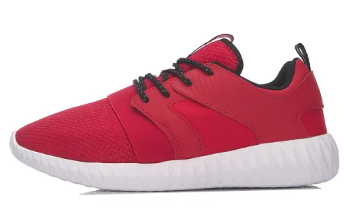 Li Ning Textile, Synthetic Leather, Mesh Breathable Lightweight Slip Resistant Cushioning Low top Running Shoes Men's