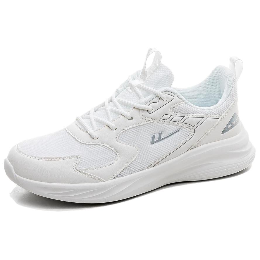Warrior Slip Resistant, Abrasion Resistant, Height Increasing Low top Casual Running Shoes Unisex White