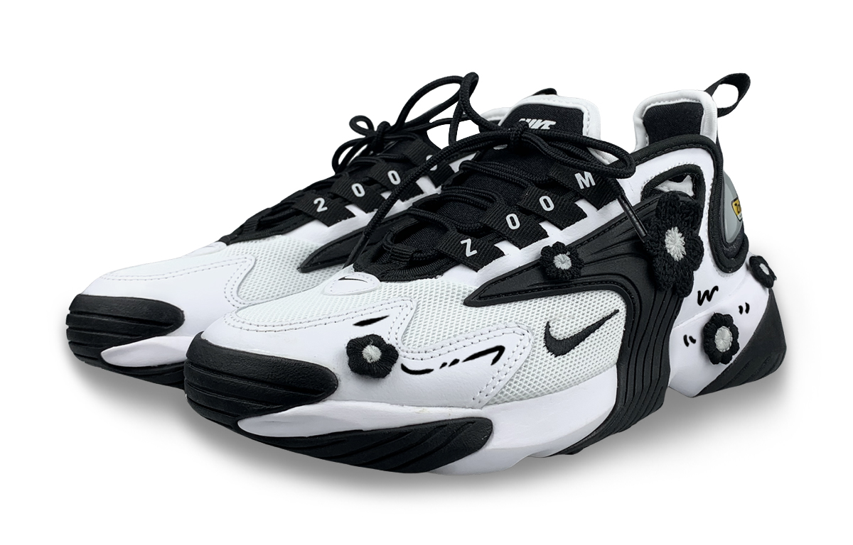 Nike Zoom 2K Cushioning Slip Resistant Abrasion Resistant Breathable Mid top Running Shoes Unisex Black White