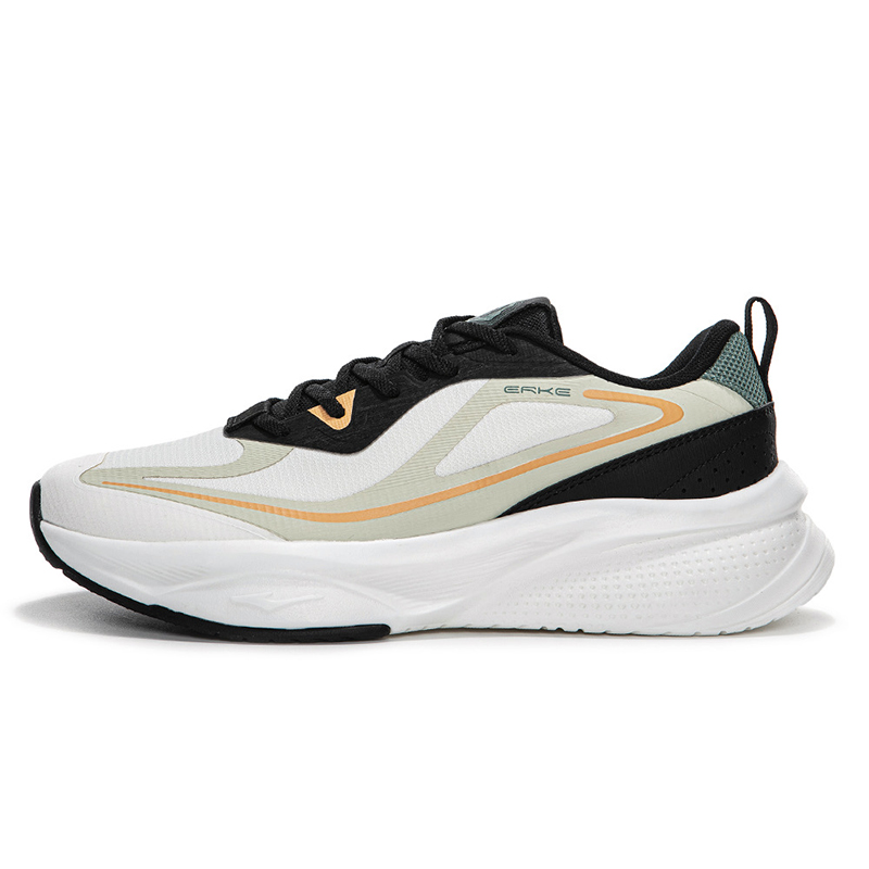 Erke Cushioning Slip Resistant Abrasion Resistant Low top Casual Running Shoes Men’s White Black