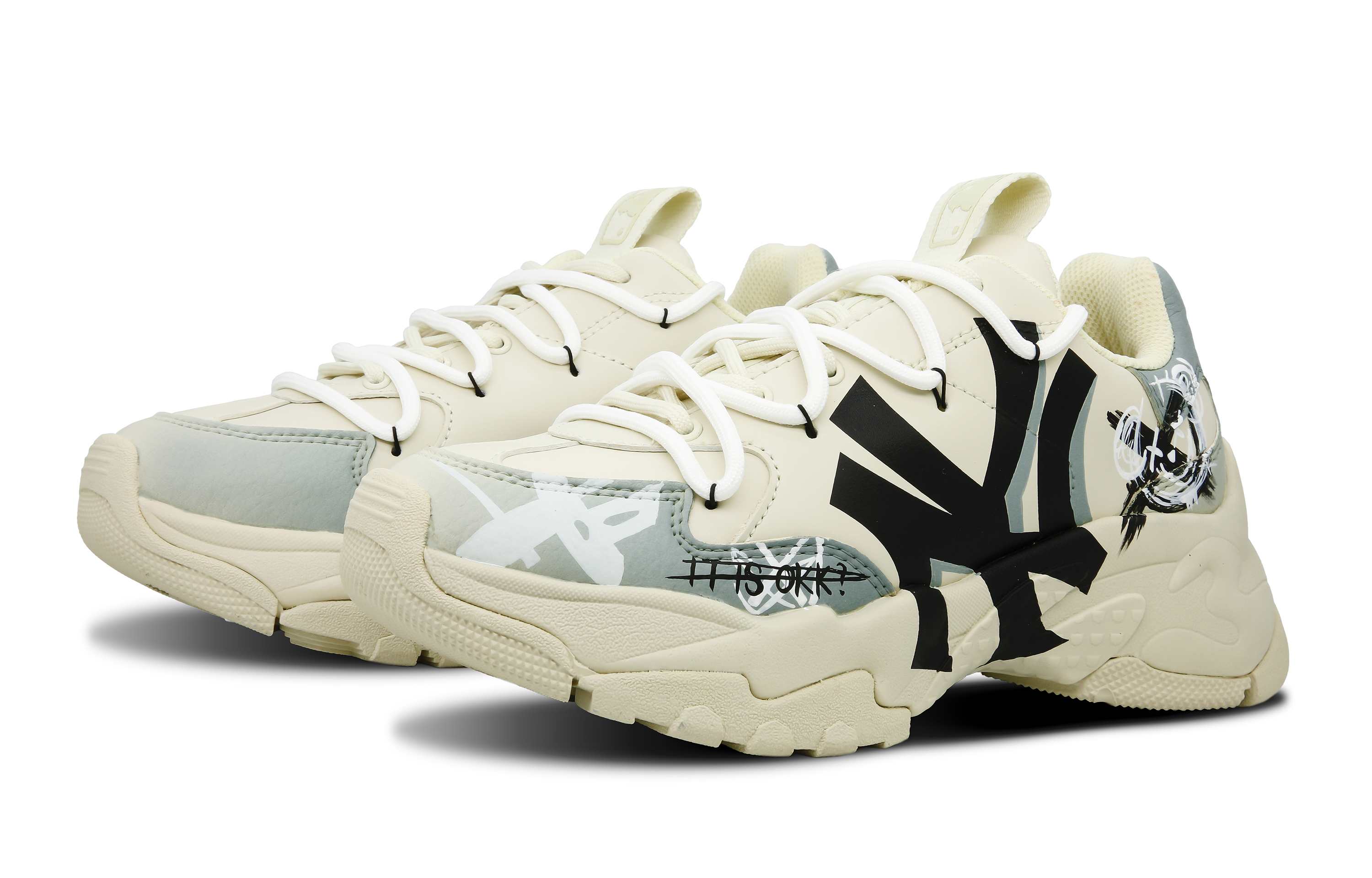 MLB Big Ball Chunky Leather Abrasion Resistant Height Increasing Abrasion Resistant Height Increasing Low top