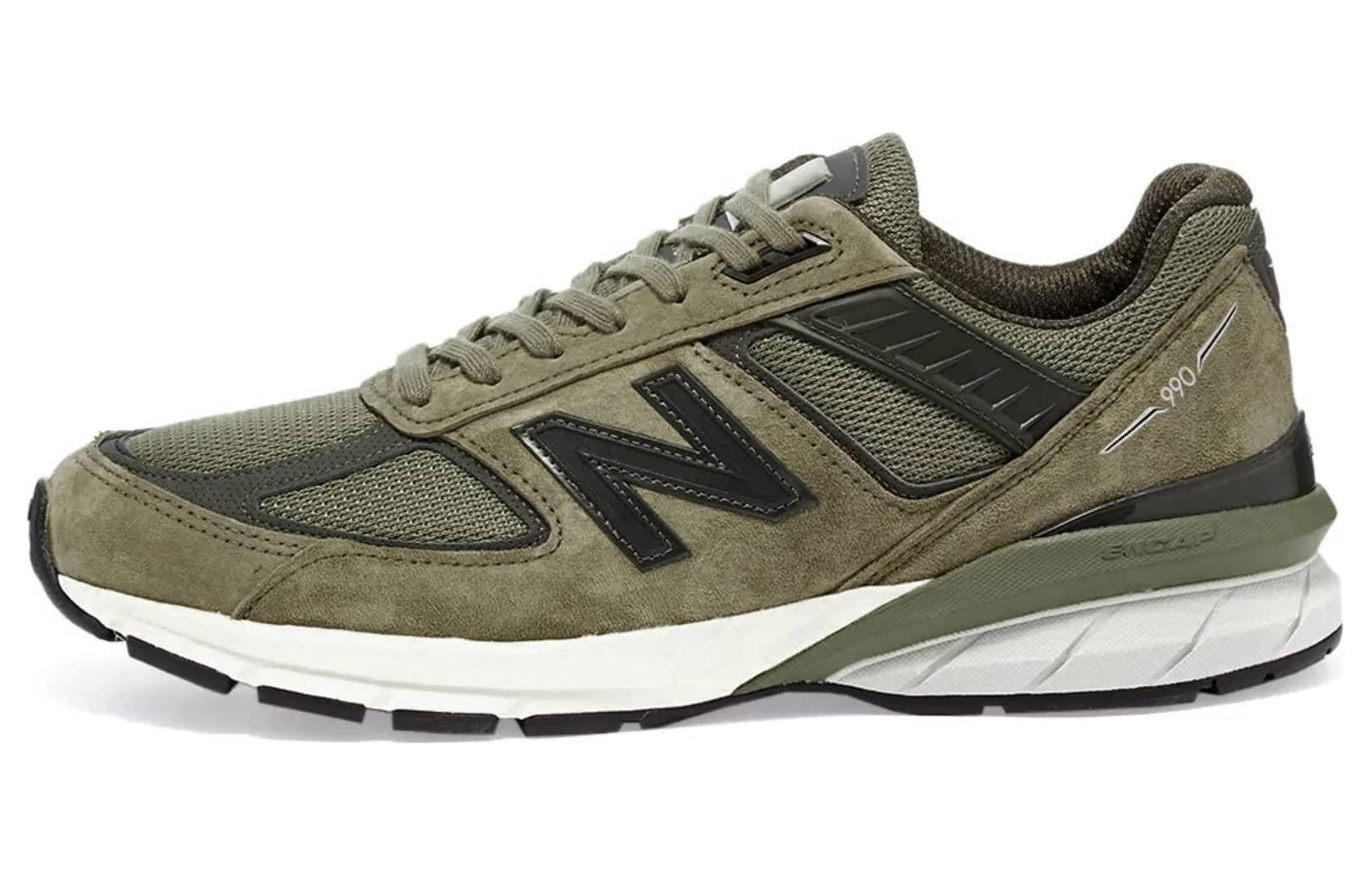 New Balance NB 990 V5 retro shock-absorbing low-top running shoes for men, camouflage green