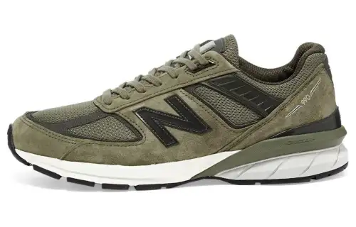 New Balance NB 990 V5 retro shock-absorbing low-top running shoes for men, camouflage green
