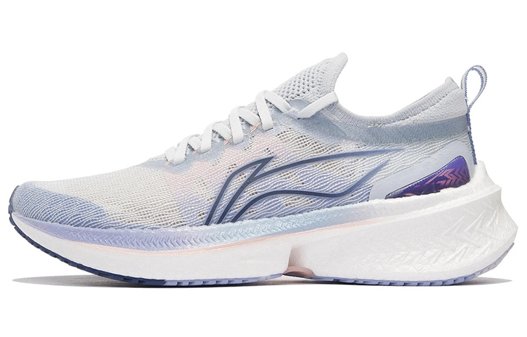 Li Ning Feidian Discovery Abrasion Resistant Slip Resistant Low top Running Shoes Women’s White Blue Purple