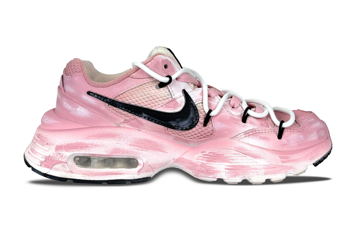 Nike Air Max Fusion Cushioning Slip Resistant Abrasion Resistant Low top Running Shoes Women’s Pink White