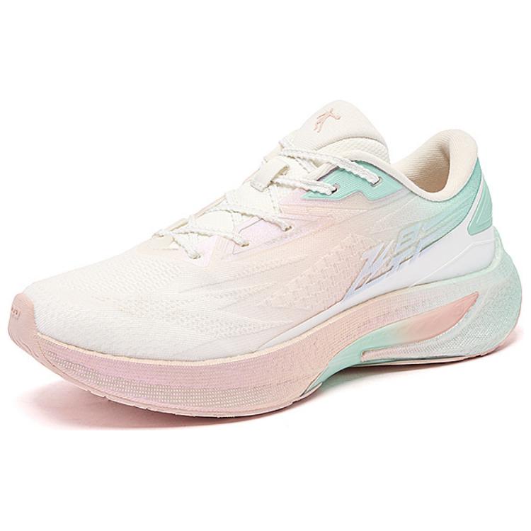 QIAODAN Flying Shadow 4.0 Slip Resistant Abrasion Resistant Cushioning Low top Casual Running Shoes Women’s Pink Green