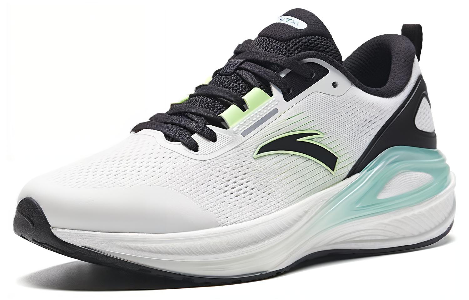 Anta C100 Abrasion Resistant Low top Running Shoes Men’s Black And White Cyan