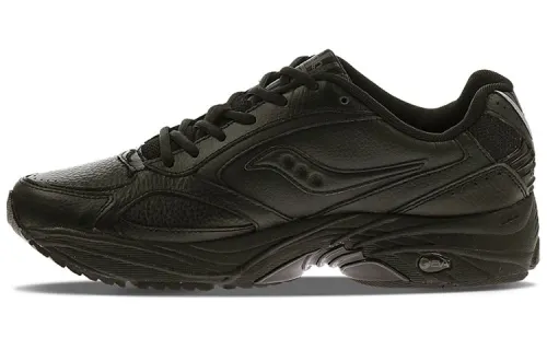 Saucony Omni Walker Cushioning Slip Resistant Abrasion Resistant Low top Running Shoes Men's Black Wide Women's