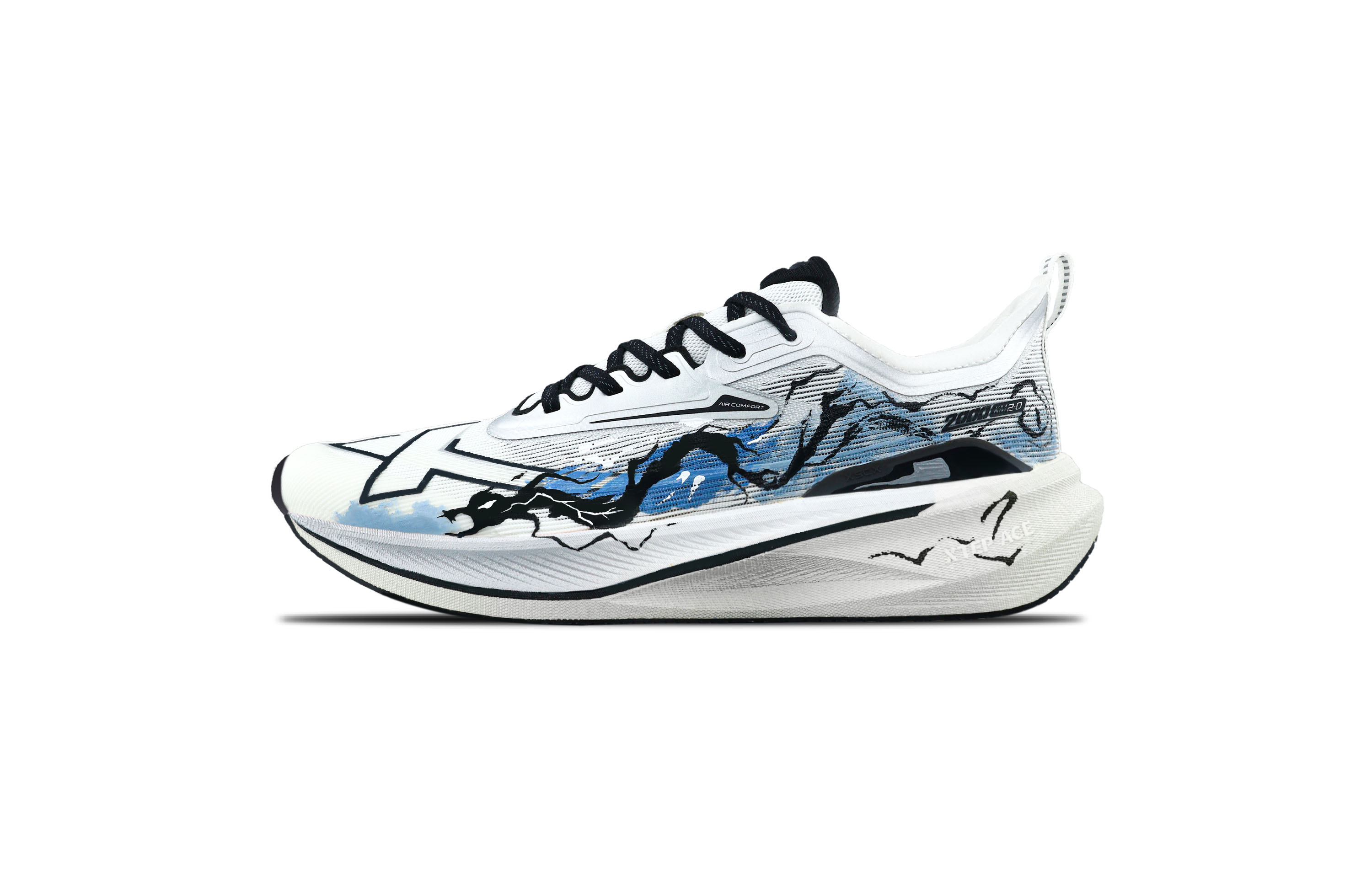 XTEP 2000km 2.0 Running Shoes Men’s Low Top Black/Blue