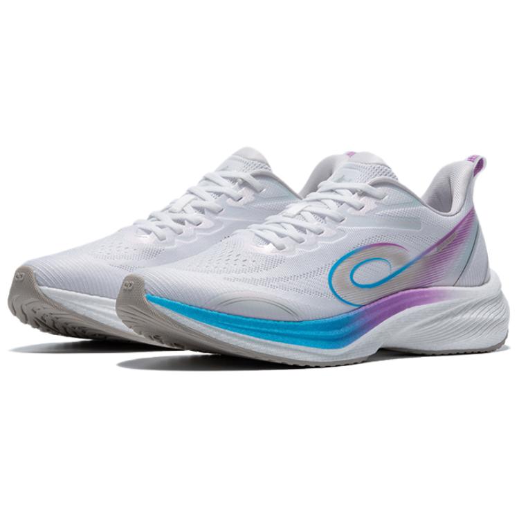 QIAODAN Light Speed 5.0 PLUS Cushioning Breathable Lightweight Low top Training Racing Running Shoes Men’s White Blue