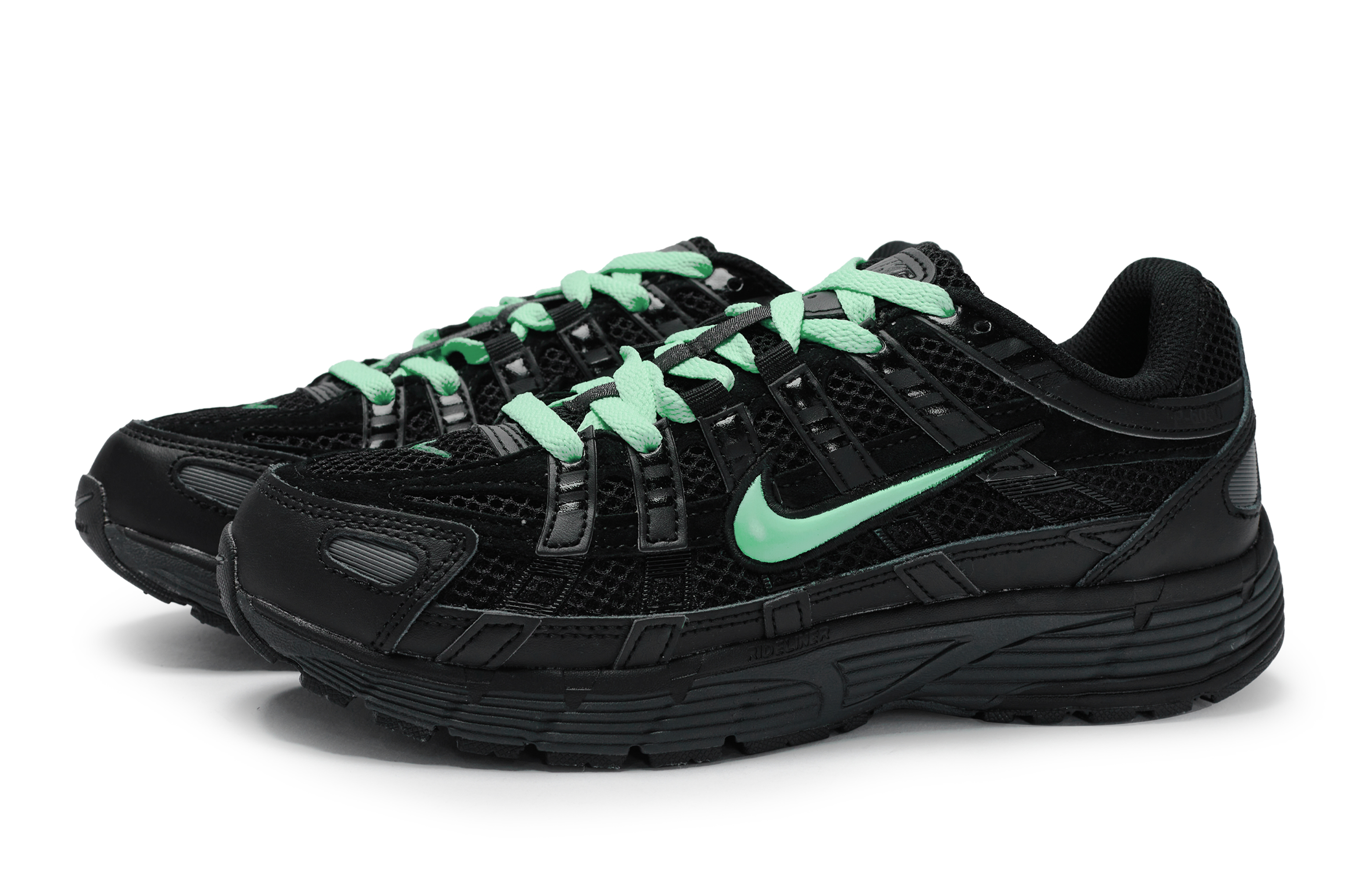 Nike P 6000 Slip Resistant Low top Running Shoes Unisex Black Green