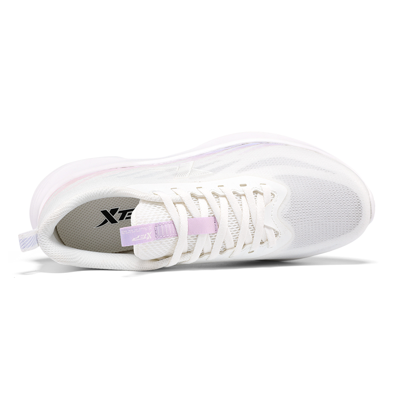 XTEP Cushioning Breathable Low top Running Shoes Women’s White Purple Pink