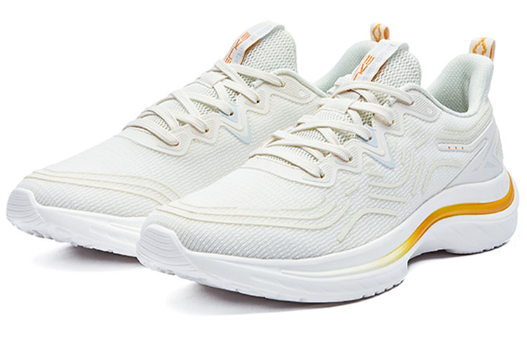 Erke Versatile Cushioning Slip Resistant Abrasion Resistant Rebound Low top Running Shoes Men’s White Yellow