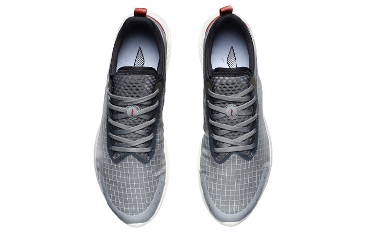 Li Ning Cushioning Slip Resistant Abrasion Resistant Lightweight Low top Running Shoes Men’s Stone Gray
