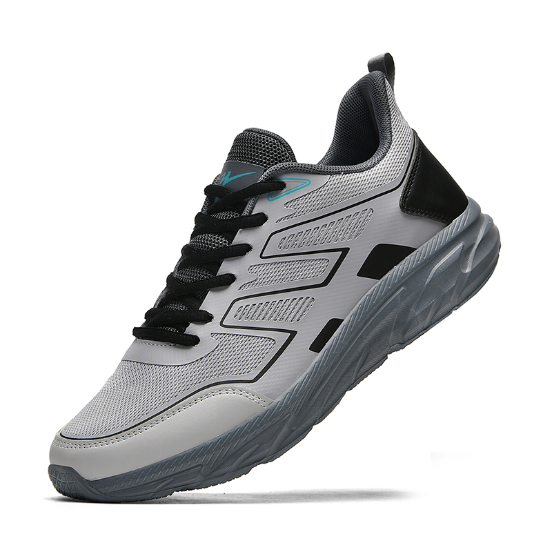 Binary Cushioning Rebound Lightweight Breathable Slip Resistant Low top Running Shoes Men’s Gray