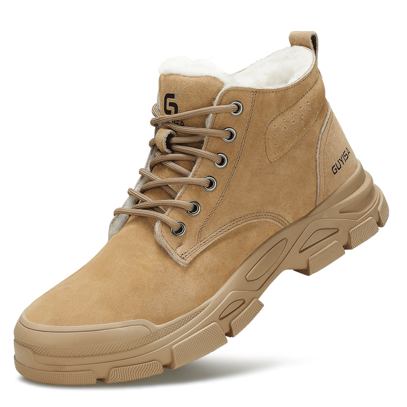 LANOUDUN Abrasion Resistant, Waterproof, And Impact Resistant High top Outdoor Shoes Unisex Brown