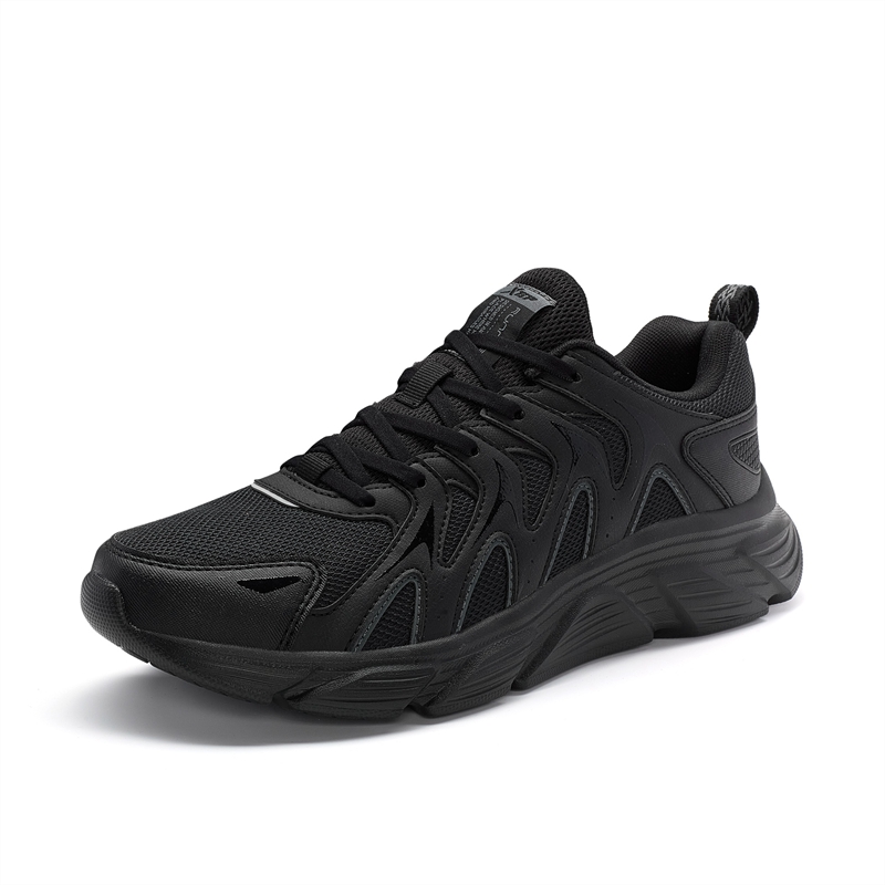 XTEP Comfortable Round Toe Cushioning Slip Resistant Low top Running Shoes Men’s Black