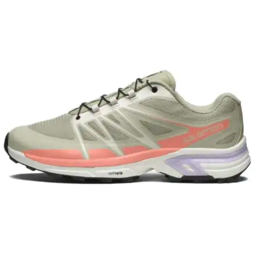 SALOMON XT Wings 2 Comfortable Cushioning Slip Resistant Low top Outdoor Shoes Unisex Green Pink