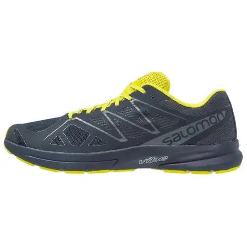 SALOMON Cushioning Slip Resistant Low top Running Shoes Men's Black Yellow