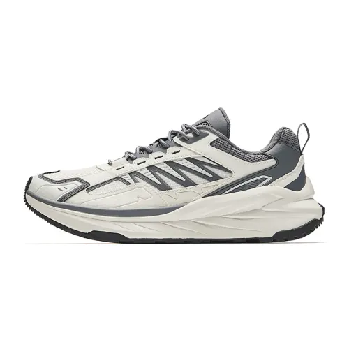 Anta Running Collection Slip Resistant Abrasion Resistant Low top Casual Running Shoes Men's White Gray