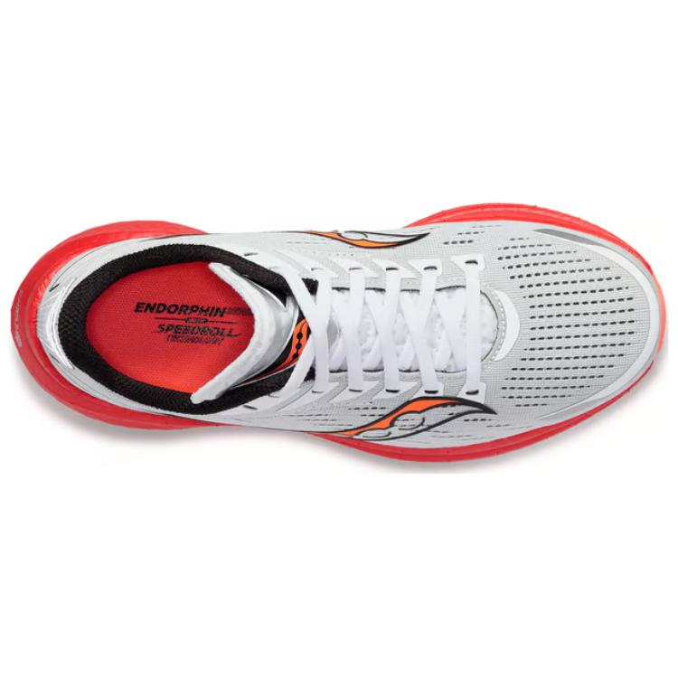 Saucony Endorphin Speed 3 Abrasion Resistant Low top Running Shoes Unisex White Red