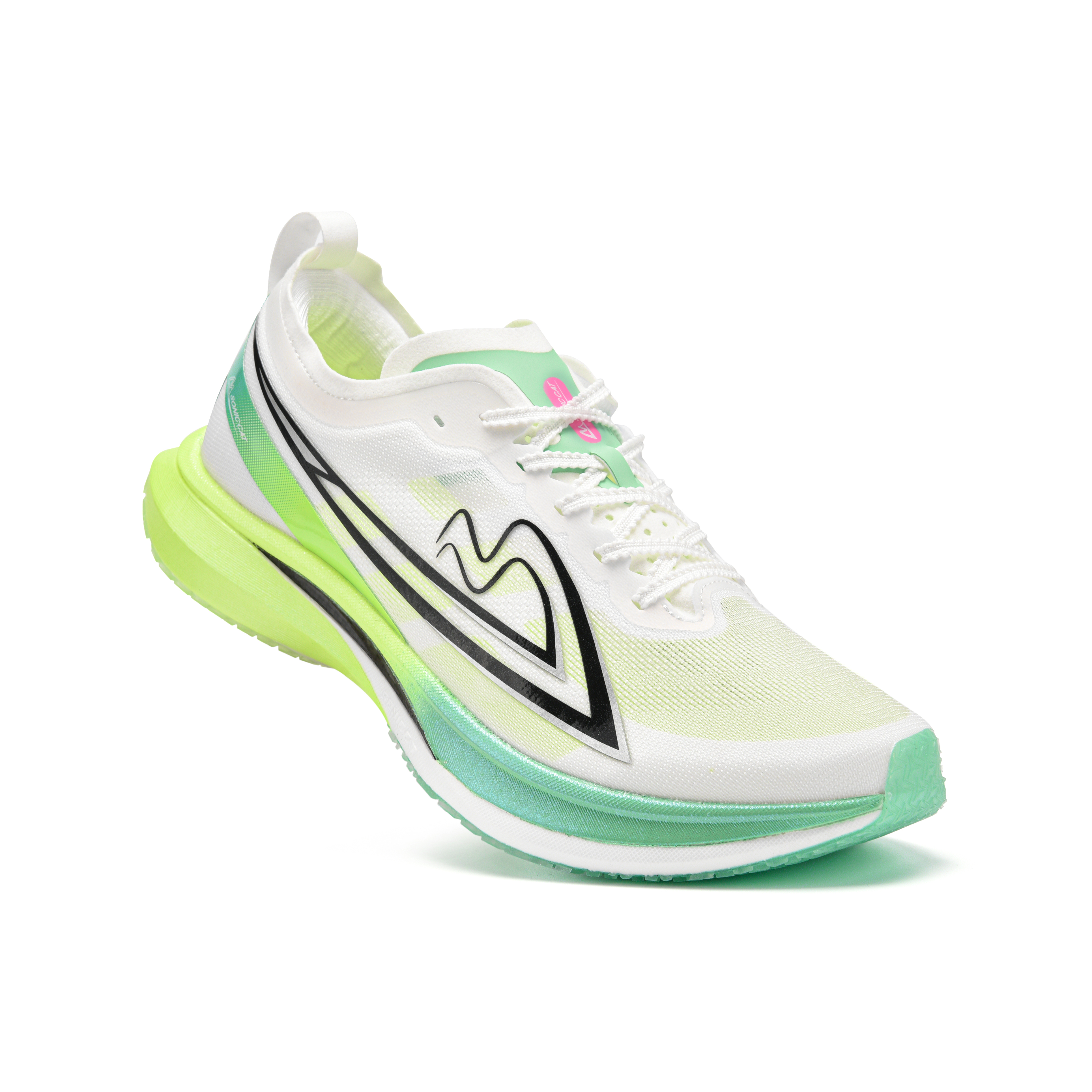 YINSUMAO Full Length Carbon Plate Training Running Shoes Unisex White Green