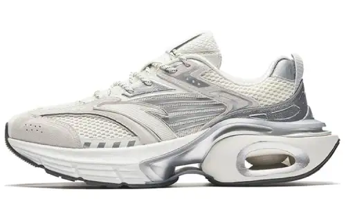 Anta Cushioning Height Increasing Low top Nitrogen Technology Running Shoes Men's Ivory White Silver