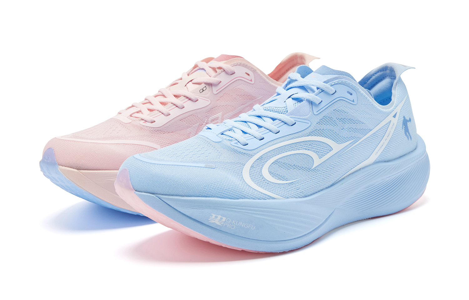 QIAODAN Flying Shadow PB3 Enhanced Running Shoes Men’s Low Top Union Blue Frosting Pink