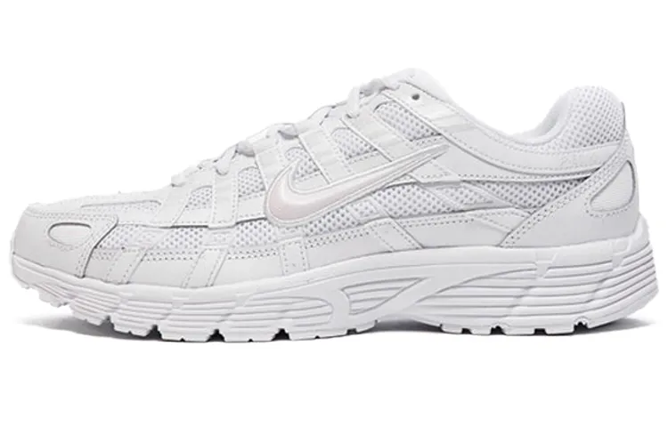Nike P 6000 Comfortable Cushioning Slip Resistant Breathable Lightweight Low top Running Shoes Unisex Pure White