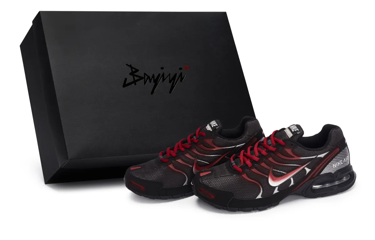 Nike Air Max Torch 4 Cushioning Abrasion Resistant Cushioning, Wear Resistant Low top Running Shoes Men's Black Red