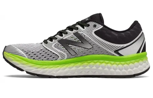 New Balance 1080 Textile, Artificial Leather Low top Marathon Running Shoes Men's Gray, Black, Green, Multicolor
