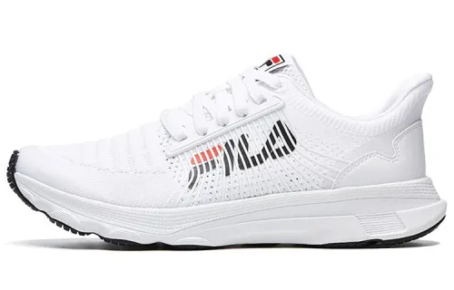 FILA Surround Comfortable Fabric Cushioning Abrasion Resistant Breathable Low top Running Shoes Men's White