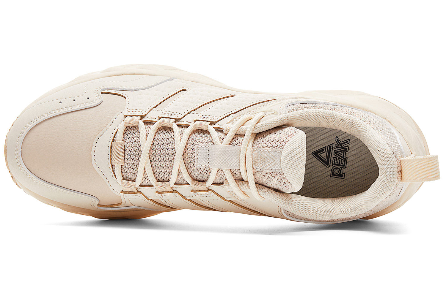 PEAK Synthetic Leather, Textile Cushioning Rebound Abrasion Resistant Breathable Low top Casual Running Shoes Men’s
