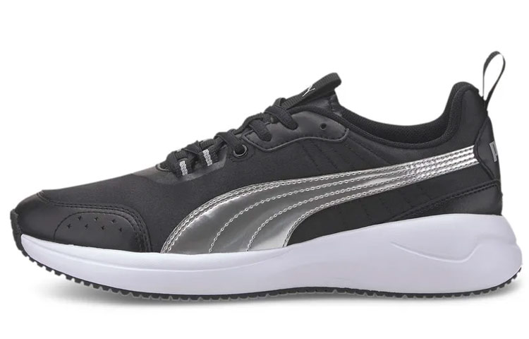 PUMA Nuage Run Breathable And Lightweight Low top Running Shoes Women's Black Silver