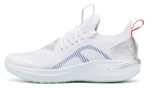 PEAK Fabric Cushioning Slip Resistant Abrasion Resistant Low top Running Shoes Men's White Blue Red