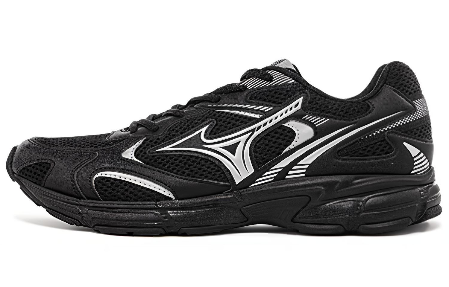 Mizuno Speed 2K round toe lace-up fabric, wear-resistant and breathable, low-top, casual training, long-distance running, sprinting, urban commuting running shoes, same style for men and women, black