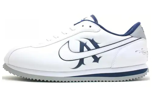 Mr. Cartoon x Nike Cortez Series Basic shock-absorbing low-top running shoes for men, white and blue