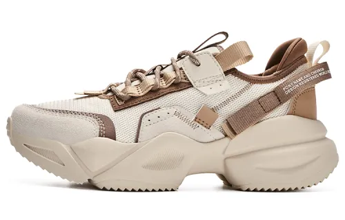 Pony NS502 Textile, Synthetic Leather, Leather Abrasion Resistant Low top Chunky Sneakers Unisex Beige Brown