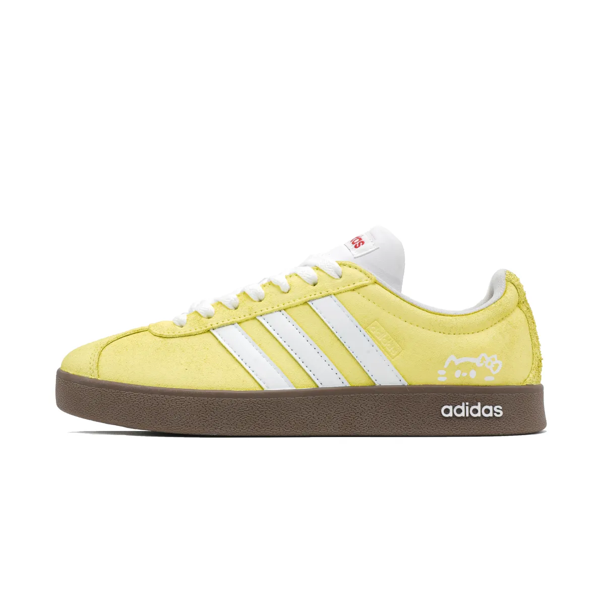 Adidas VL COURT 2.0 Yellow Meow Glutinous Abrasion Resistant Abrasion Resistant Low top Skateboard Shoes Unisex Yellow