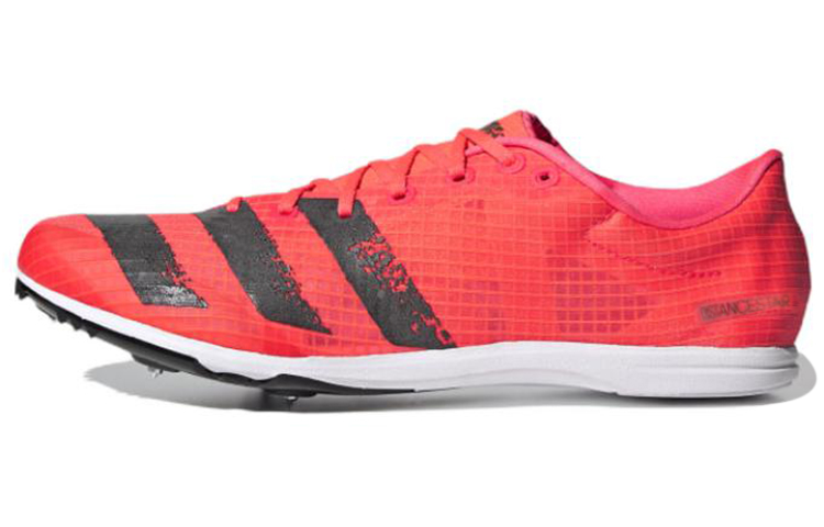 Adidas Distancestar Spikes Cushioning Abrasion Resistant Cushioning, Wear Resistant Running Shoes Men's Red Black